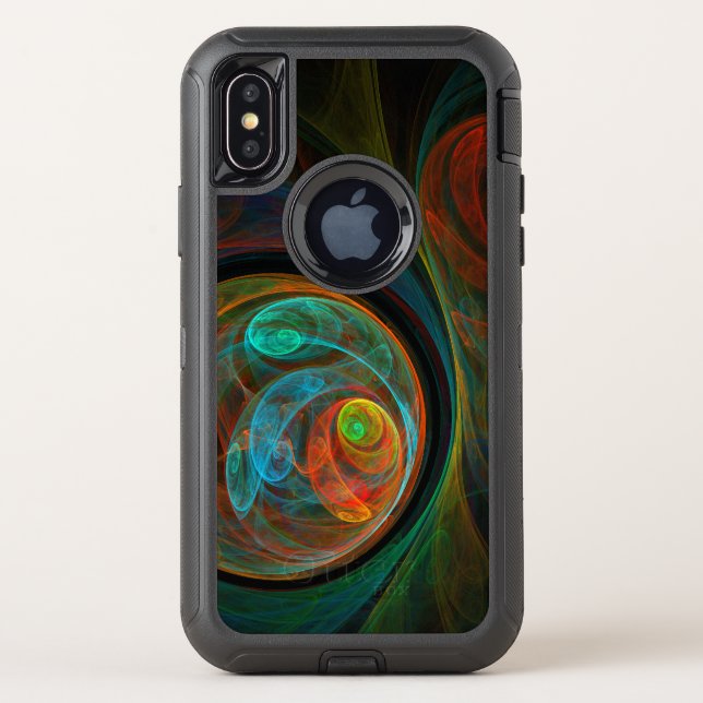 Rebirth Blue Abstract Art Otterbox iPhone Case (Back)