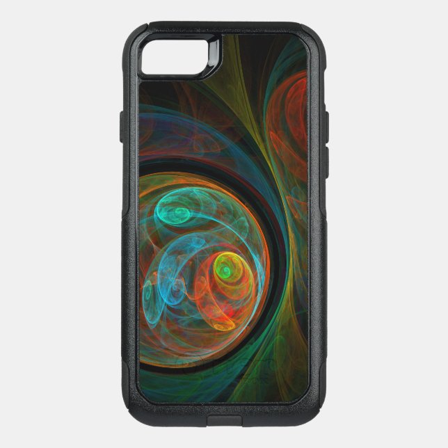 Rebirth Blue Abstract Art Otterbox iPhone Case (Back)