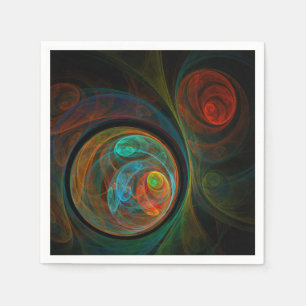 Rebirth Blue Abstract Art Paper Napkins