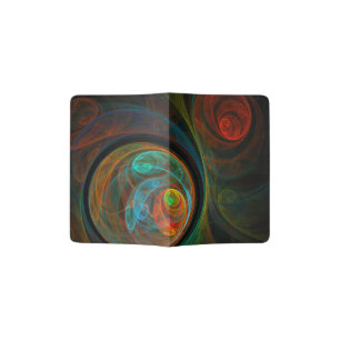 Rebirth Blue Abstract Art Passport Holder
