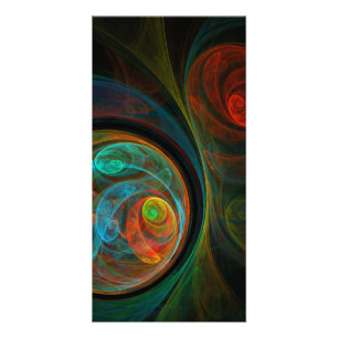 Rebirth Blue Abstract Art Photo Card