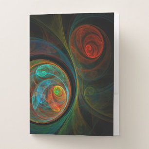 Rebirth Blue Abstract Art Pocket Folder