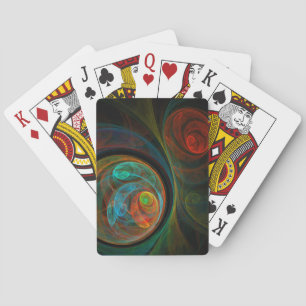 Rebirth Blue Abstract Art Poker Cards