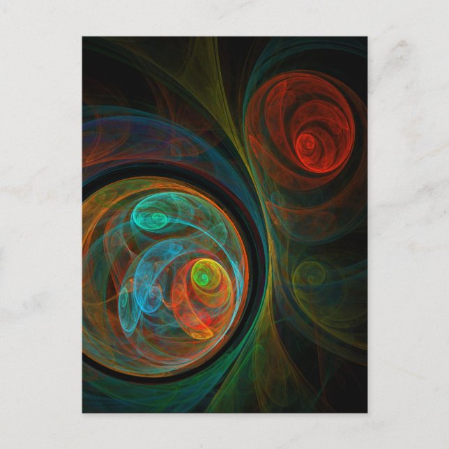 Rebirth Blue Abstract Art Postcard (Front)