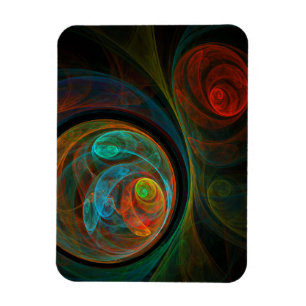 Rebirth Blue Abstract Art Premium Magnet
