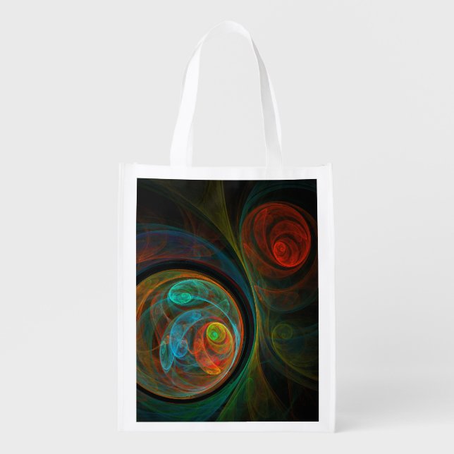 Rebirth Blue Abstract Art Reusable Bag (Front)