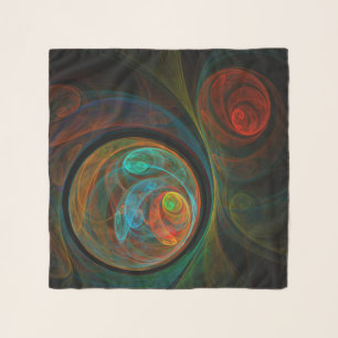 Rebirth Blue Abstract Art Scarf