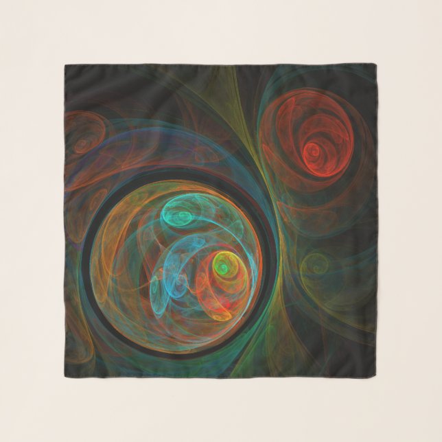 Rebirth Blue Abstract Art Scarf (Front)