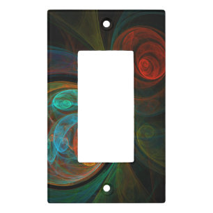 Rebirth Blue Abstract Art Single Rocker Light Switch Cover
