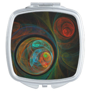 Rebirth Blue Abstract Art Square Compact Mirror