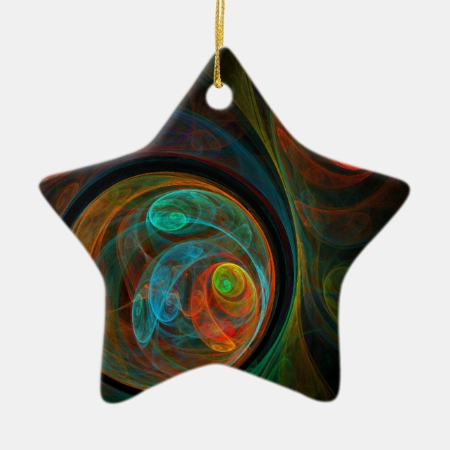 Rebirth Blue Abstract Art Star Ornament (Front)