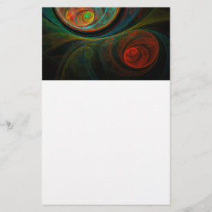 Rebirth Blue Abstract Art Stationery