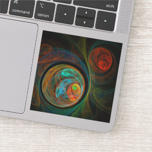 Rebirth Blue Abstract Art Sticker
