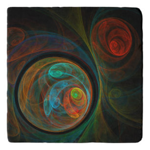 Rebirth Blue Abstract Art Stone Trivet