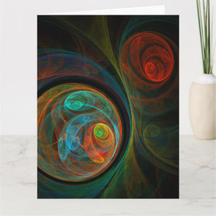 Rebirth Blue Abstract Art Thank You Card