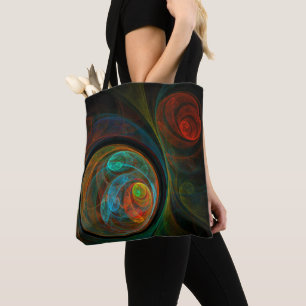 Rebirth Blue Abstract Art Tote Bag