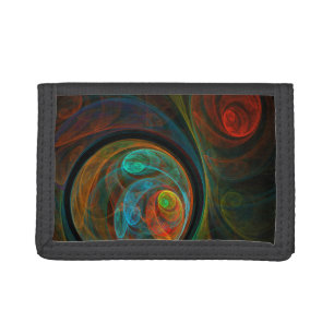 Rebirth Blue Abstract Art Tri-fold Wallet