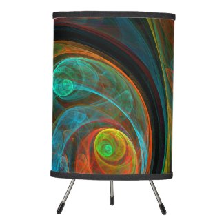 Rebirth Blue Abstract Art Tripod Lamp