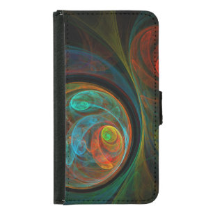 Rebirth Blue Abstract Art Wallet Case
