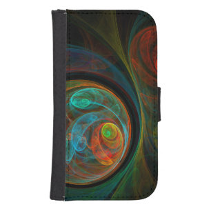 Rebirth Blue Abstract Art Wallet Case
