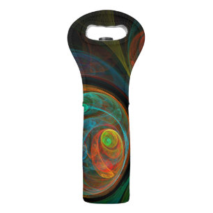 Rebirth Blue Abstract Art Wine Bag