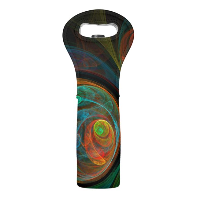 Rebirth Blue Abstract Art Wine Bag (Front)