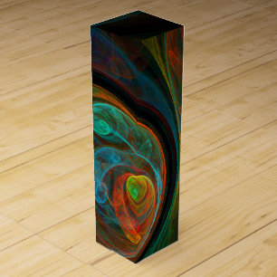 Rebirth Blue Abstract Art Wine Box