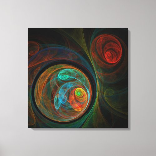 Rebirth Blue Abstract Art Wrapped Canvas Print