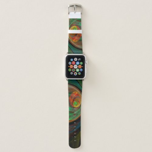 Rebirth Green Abstract Art Apple Watch Band
