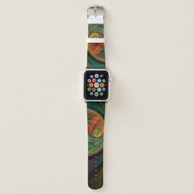 Rebirth Green Abstract Art Apple Watch Band (Front)