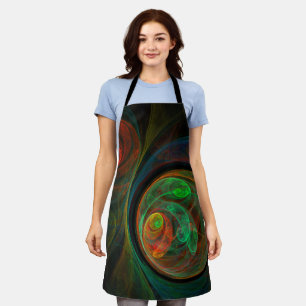 Rebirth Green Abstract Art Apron
