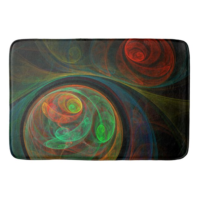 Rebirth Green Abstract Art Bathroom Mat (Front)