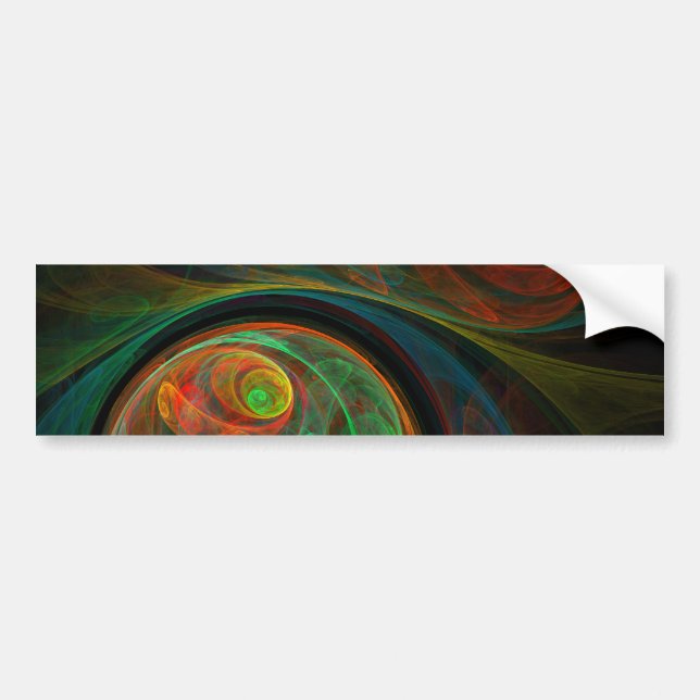Rebirth Green Abstract Art Bumper Sticker (Front)