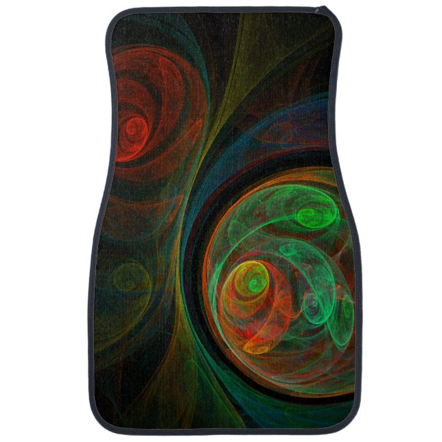 Rebirth Green Abstract Art Car Floor Mat (Front)