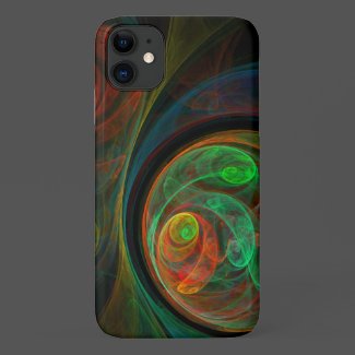 Rebirth Green Abstract Art Case-Mate iPhone Case