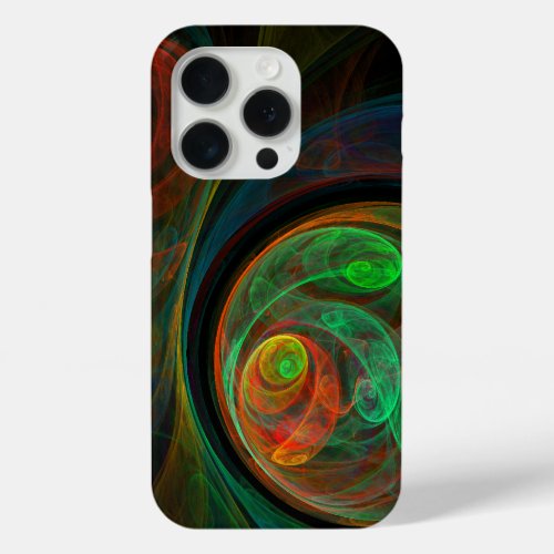 Rebirth Green Abstract Art iPhone 15 Pro Case