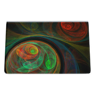 Rebirth Green Abstract Art Desk Business Card Holder