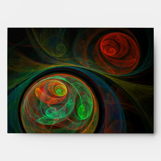 Rebirth Green Abstract Art Envelope (Front)