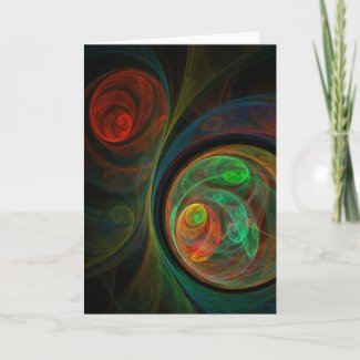 Rebirth Green Abstract Art Greeting Card