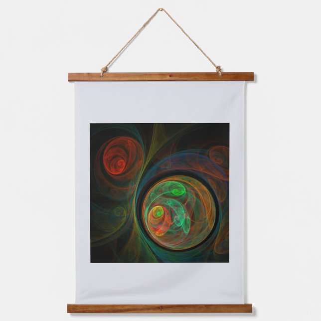 Rebirth Green Abstract Art Hanging Tapestry (Front)