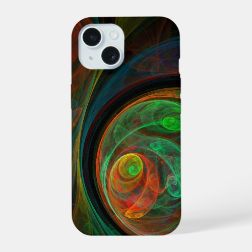 Rebirth Green Abstract Art iPhone 15 Case