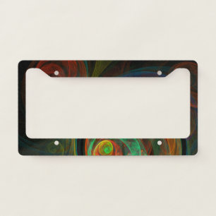 Rebirth Green Abstract Art License Plate Frame