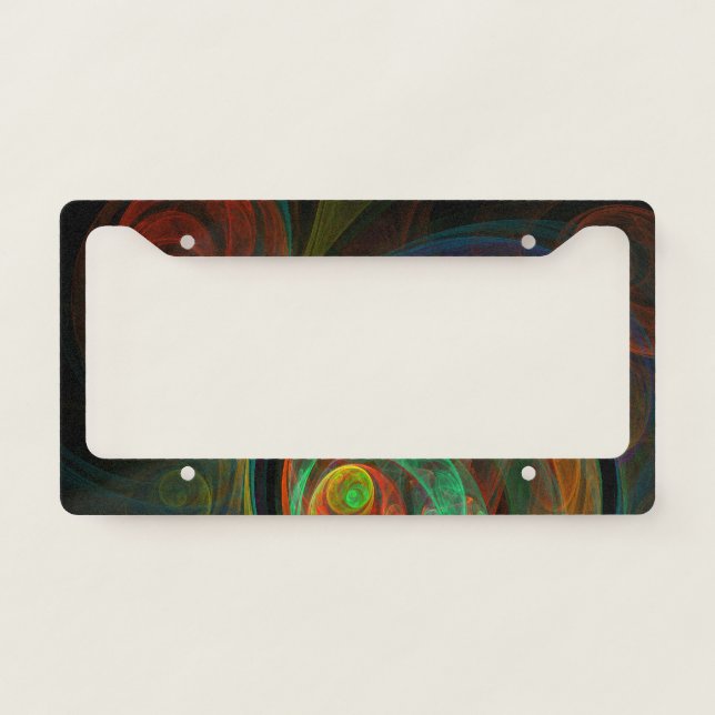 Rebirth Green Abstract Art License Plate Frame (Front)