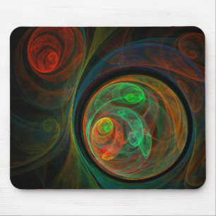 Rebirth Green Abstract Art Mousepad