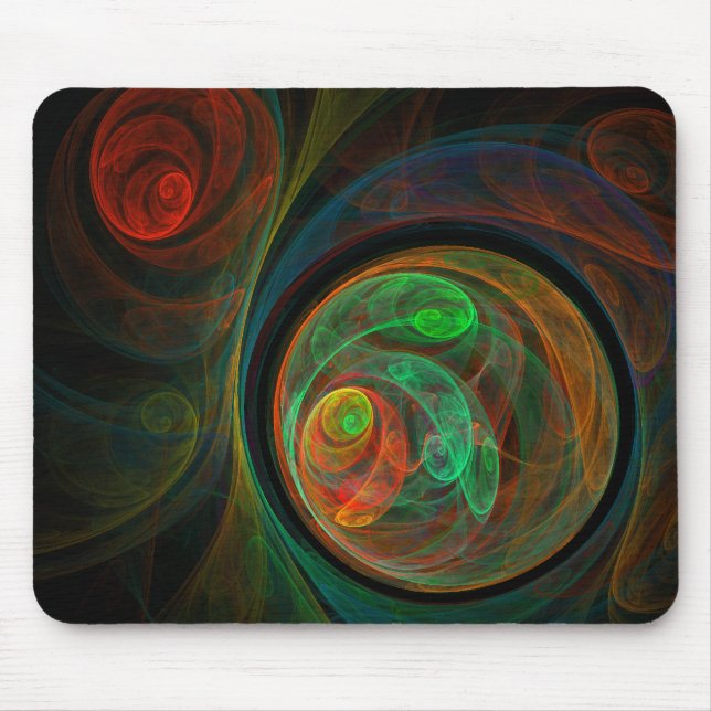 Rebirth Green Abstract Art Mousepad (Front)