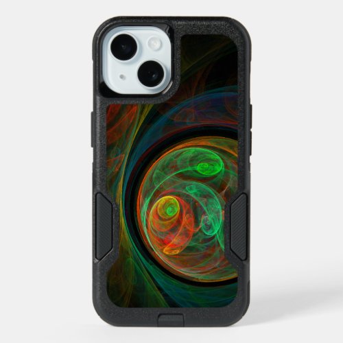 Rebirth Green Abstract Art iPhone 15 Case