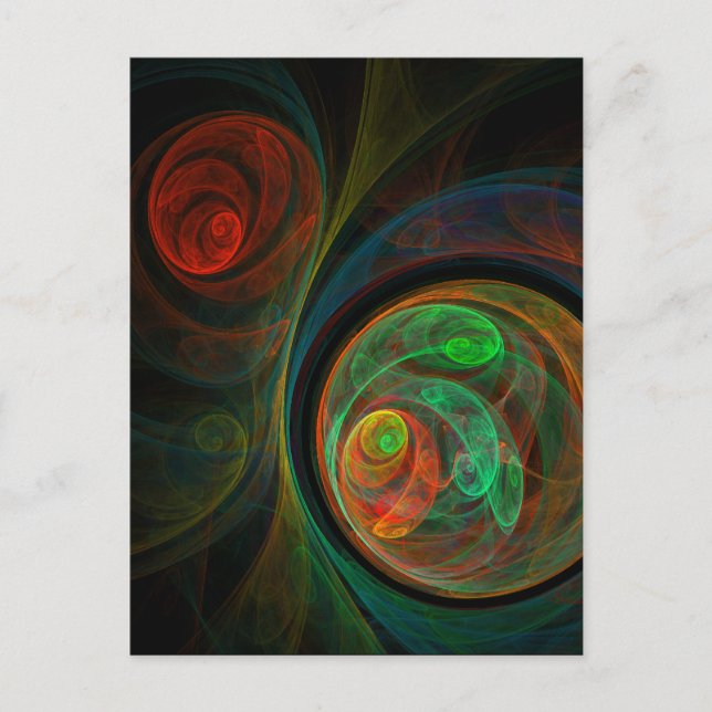 Rebirth Green Abstract Art Postcard (Front)
