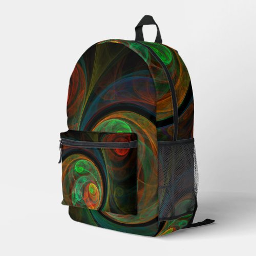 Rebirth Green Abstract Art Printed Backpack