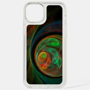 Rebirth Green Abstract Art iPhone 15 Plus Case