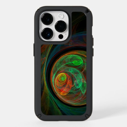 Rebirth Green Abstract Art Speck iPhone 14 Pro Case